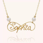 Filled Personalized Name Necklace with Freshwater Pearls