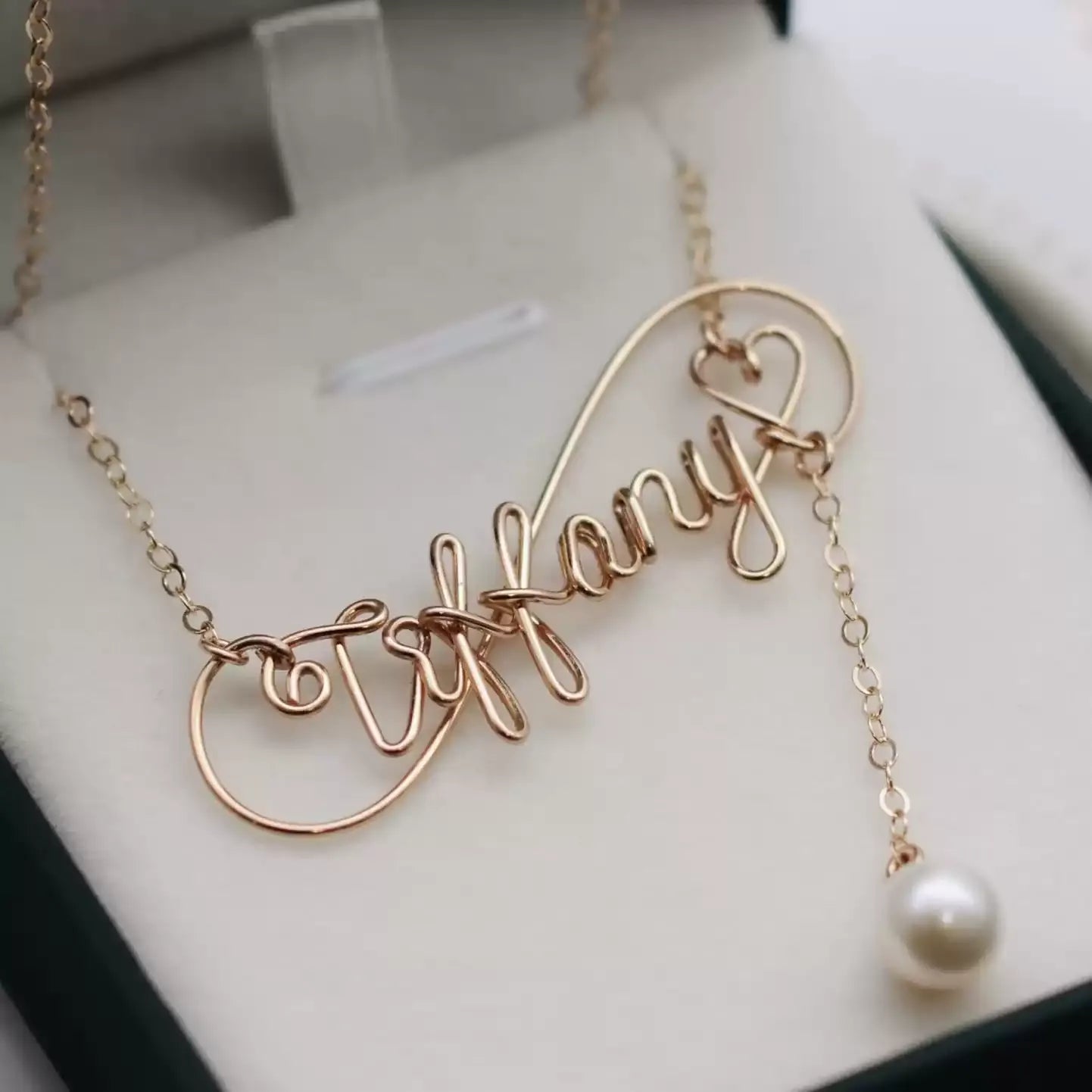 Custom Name Necklace with Freshwater Pearls