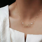 Filled Personalized Name Necklace with Freshwater Pearls