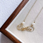 Filled Personalized Name Necklace with Freshwater Pearls