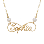 Filled Personalized Name Necklace with Freshwater Pearls